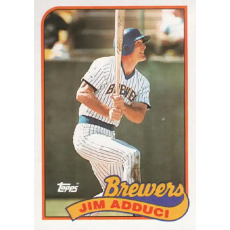 1989 Topps #338 Jim Adduci NM-MT Milwaukee Brewers Baseball Card - Baseball Card Single