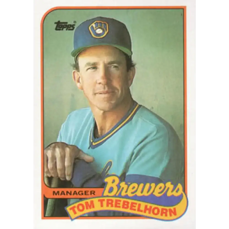 1989 Topps #344 Tom Trebelhorn MG NM-MT Milwaukee Brewers Baseball Card - Baseball Card Single