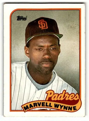 Original gloss 1989 Topps Marvell Wynne San Diego Padres baseball card image
