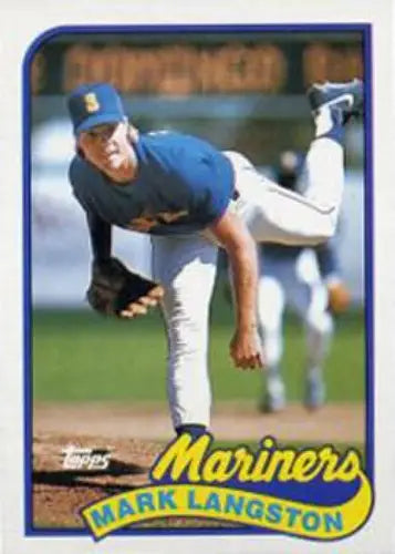 Baseball card featuring Mark Langston from 1989 Topps #355 Mariners sports cards with original gloss