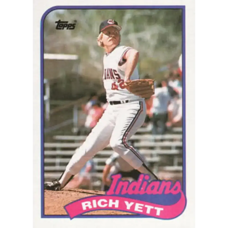 1989 Topps #363 Rich Yett NM-MT Cleveland Indians Baseball Card - Baseball Card Single