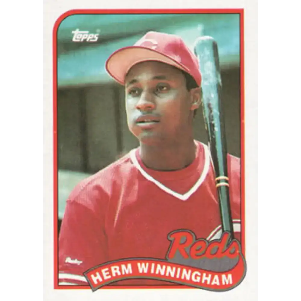 1989 Topps #366 Herm Winningham NM-MT Cincinnati Reds Baseball Card - Baseball Card Single