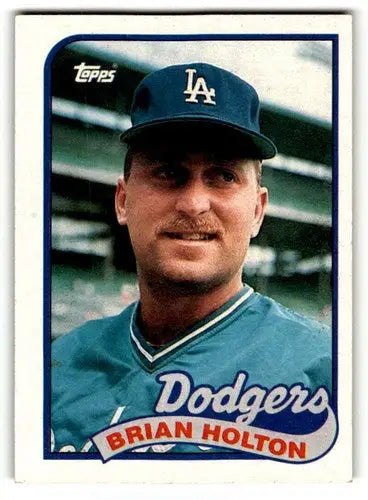 Original gloss 1989 Topps Brian Holton Los Angeles Dodgers baseball card display