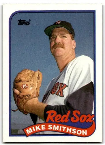 Original gloss Mike Smithson baseball card from 1989 Topps #377 featuring Simply Sandoval