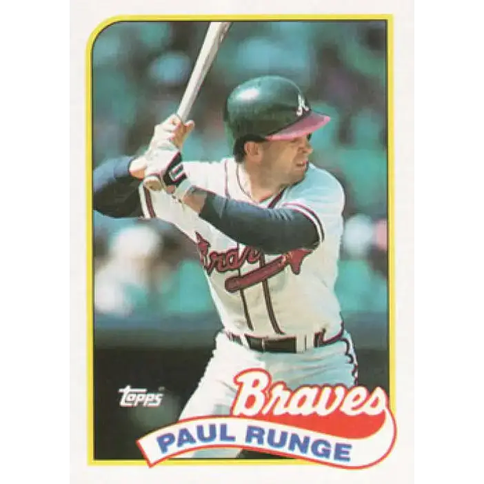 1989 Topps #38 Paul Runge NM-MT Atlanta Braves Baseball Card - Baseball Card Single