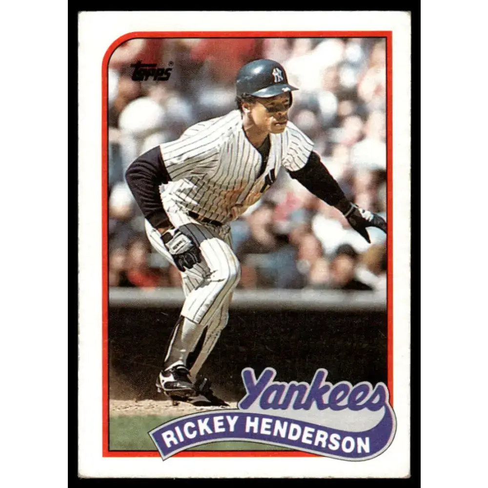 1989 Topps #380 Rickey Henderson VG/EX New York Yankees Baseball Card - Baseball Card Single