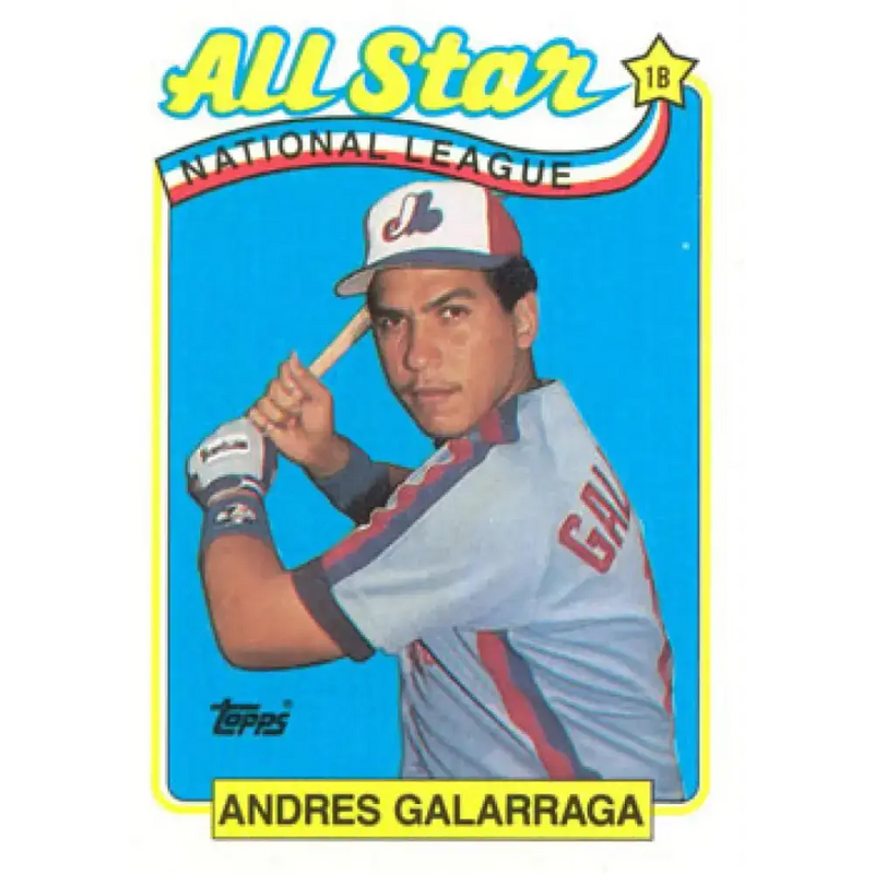 1989 Topps #386 Andres Galarraga AS NM-MT Montreal Expos Baseball Card - Baseball Card Single