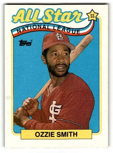 Original gloss Ozzie Smith Cincinnati Reds baseball card from 1989 Topps NM near mint
