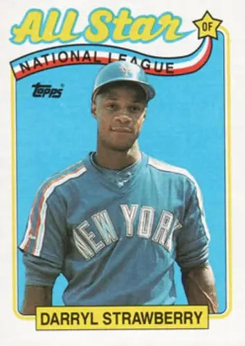 Darryl Strawberry baseball card with original gloss from 1989 Topps #390 Mets
