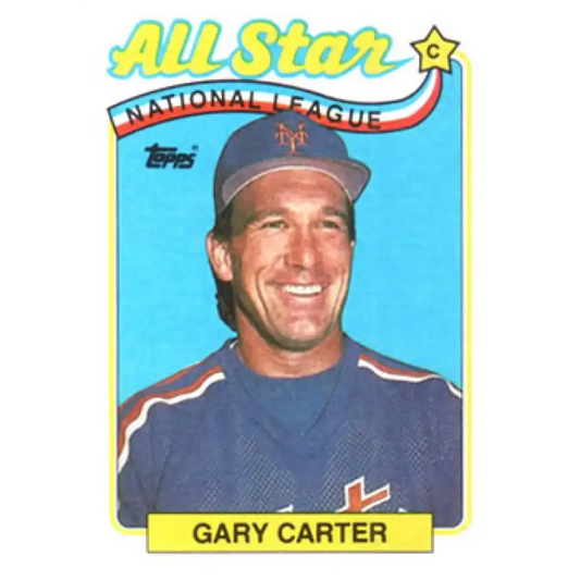 1989 Topps #393 Gary Carter AS NM-MT New York Mets Baseball Card - Baseball Card Single