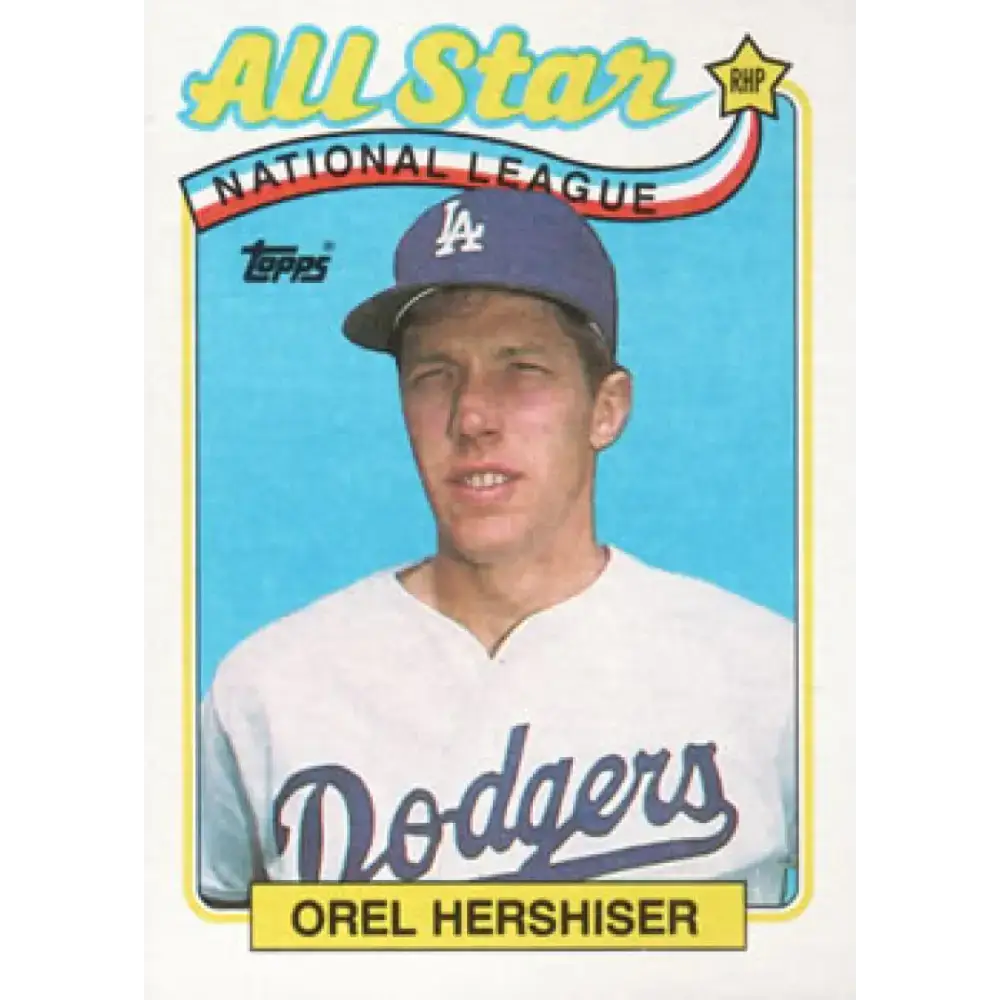 1989 Topps #394 Orel Hershiser AS NM-MT Los Angeles Dodgers Baseball Card - Baseball Card Single