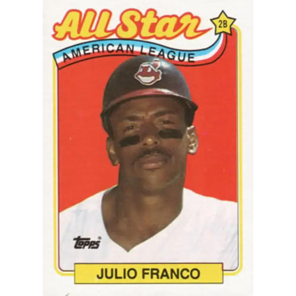 1989 Topps #398 Julio Franco AS NM-MT Cleveland Indians Baseball Card - Baseball Card Single