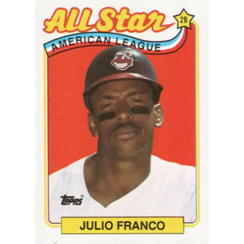 1989 Topps #398 Julio Franco AS NM-MT Cleveland Indians Baseball Card - Baseball Card Single