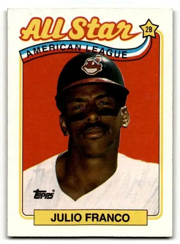 1989 Topps #398 Julio Franco Cleveland Indians Baseball Cards EX/NM ID:61562 - Baseball Card Single