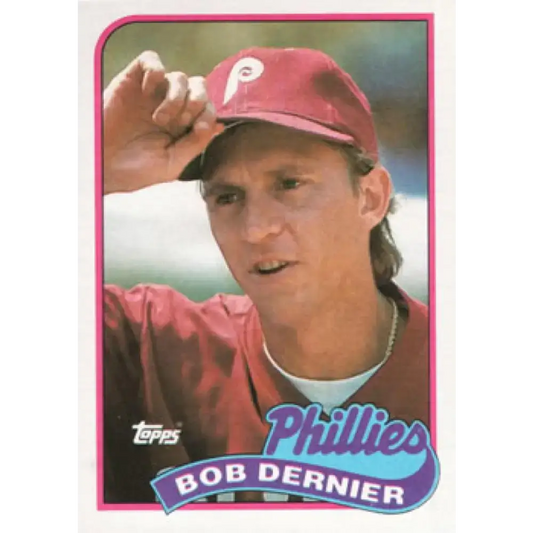 1989 Topps #418 Bob Dernier NM-MT Philadelphia Phillies Baseball Card - Baseball Card Single