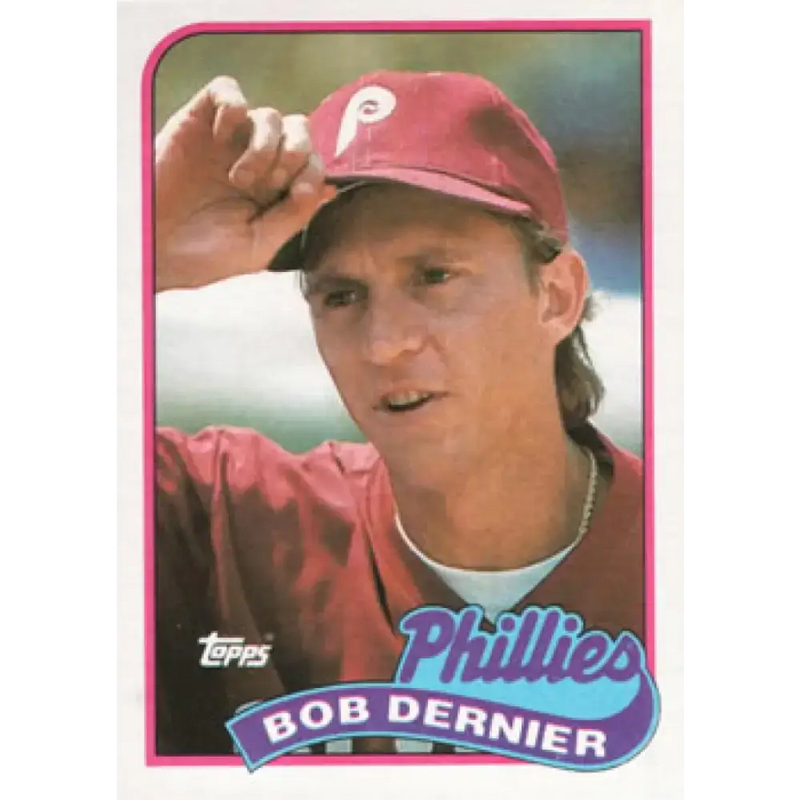 1989 Topps #418 Bob Dernier NM-MT Philadelphia Phillies Baseball Card - Baseball Card Single