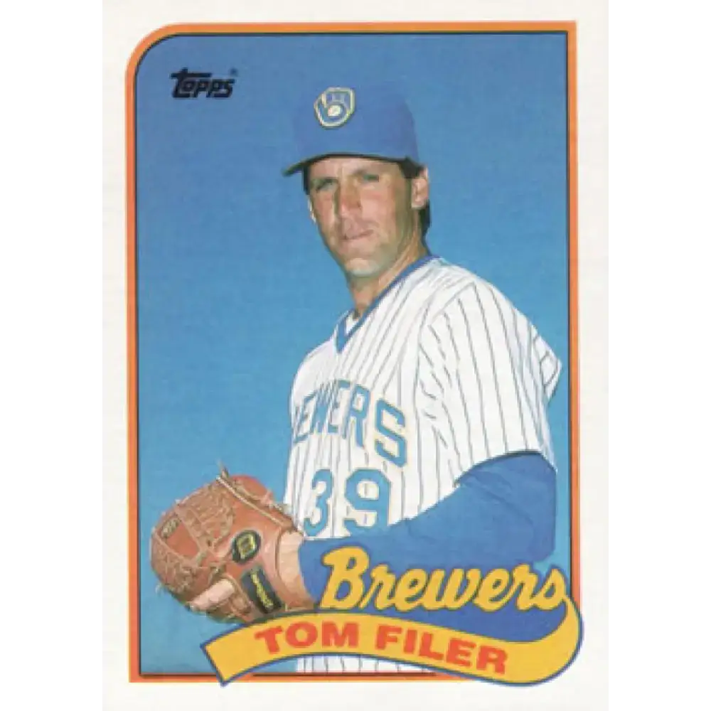 1989 Topps #419 Tom Filer NM-MT Milwaukee Brewers Baseball Card - Baseball Card Single