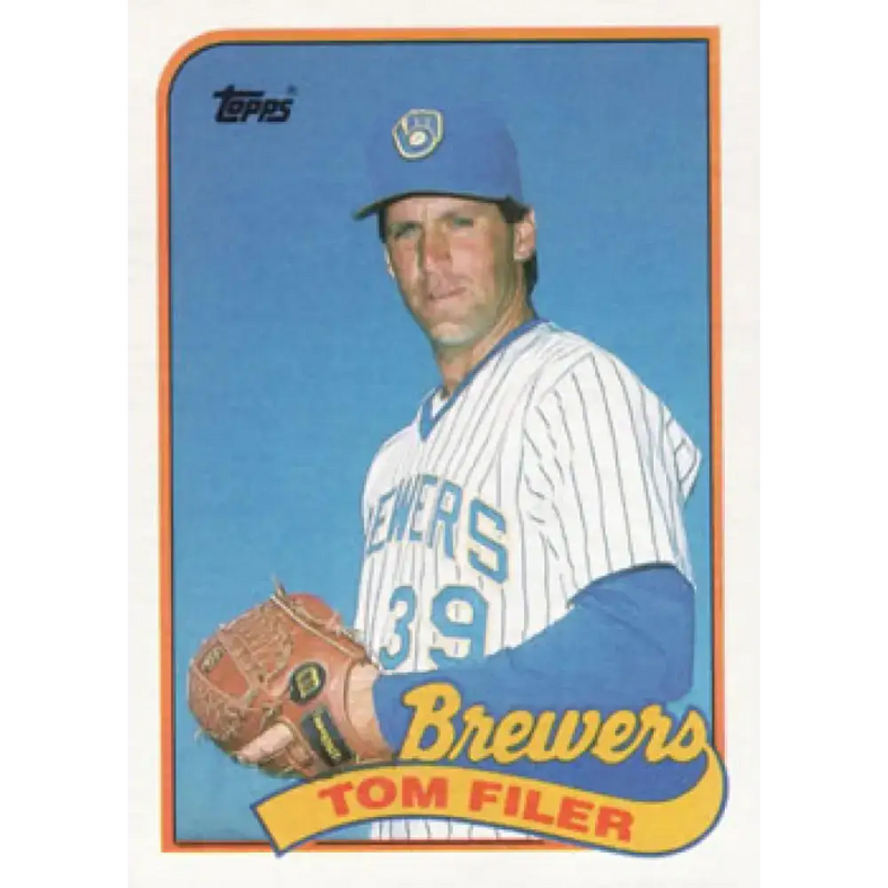 1989 Topps #419 Tom Filer NM-MT Milwaukee Brewers Baseball Card - Baseball Card Single