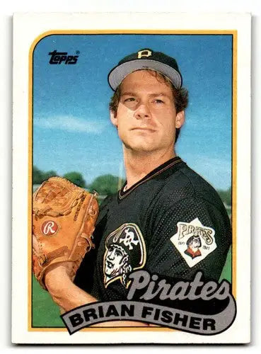 1989 Topps #423 Brian Fisher Pittsburgh Pirates Baseball Cards EX/NM ID:53790 - Baseball Card Single