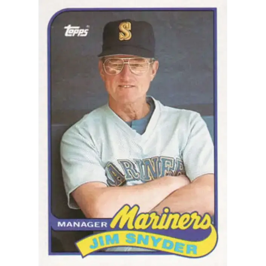 1989 Topps #44 Jim Snyder MG NM-MT Seattle Mariners Baseball Card - Baseball Card Single