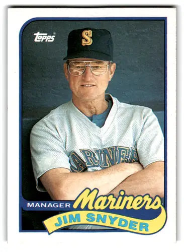 Original gloss Jim Snyder baseball card 1989 Topps NM-MT Mariners MG ID:67299