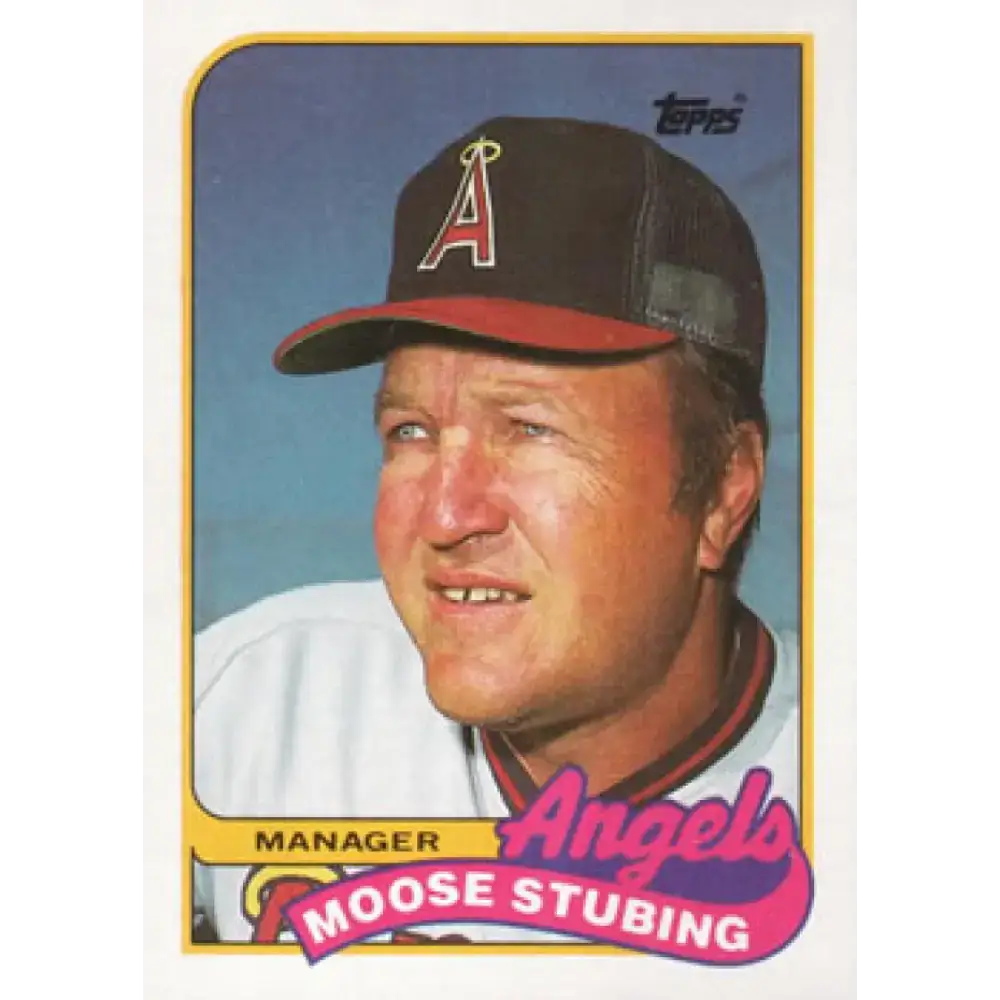1989 Topps #444 Moose Stubing MG NM-MT California Angels Baseball Card - Baseball Card Single