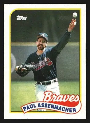 1989 Topps #454 Paul Assenmacher Atlanta Braves - Baseball Card Single