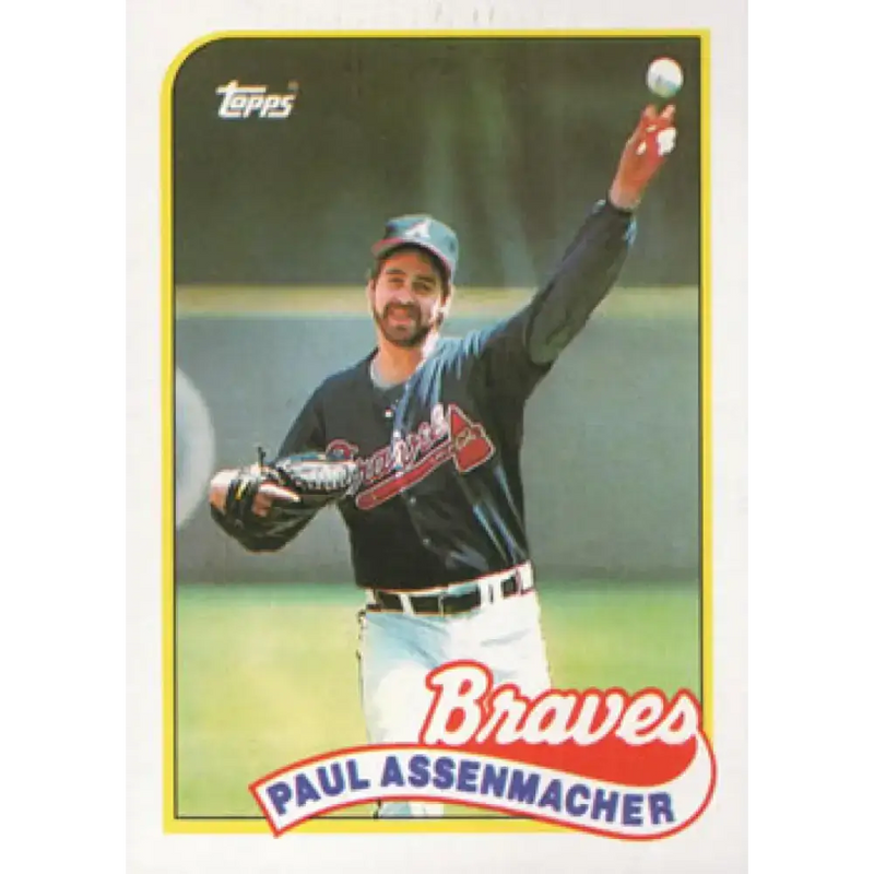 1989 Topps #454 Paul Assenmacher NM-MT Atlanta Braves Baseball Card - Baseball Card Single