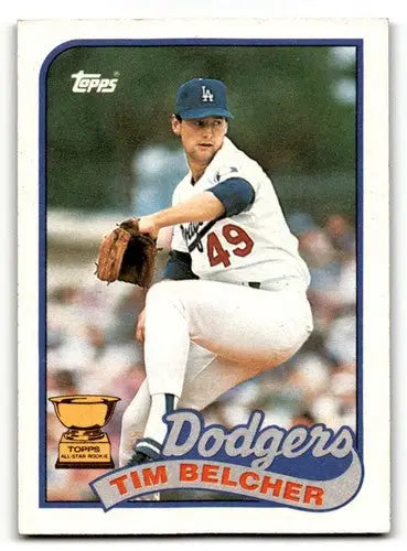 1989 Topps #456 Tim Belcher Los Angeles Dodgers Baseball Cards EX/NM ID:61591 - Baseball Card Single