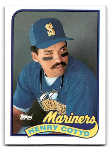 Original gloss Henry Cotto baseball card from 1989 Topps Mariners NM near mint