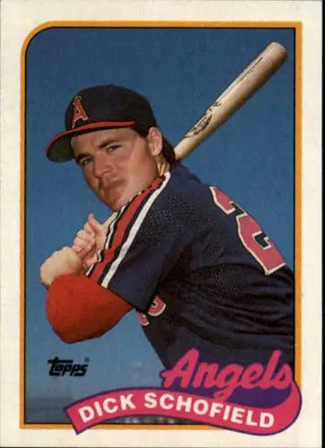 1989 Topps Dick Schofield baseball card with original gloss from Angels collection