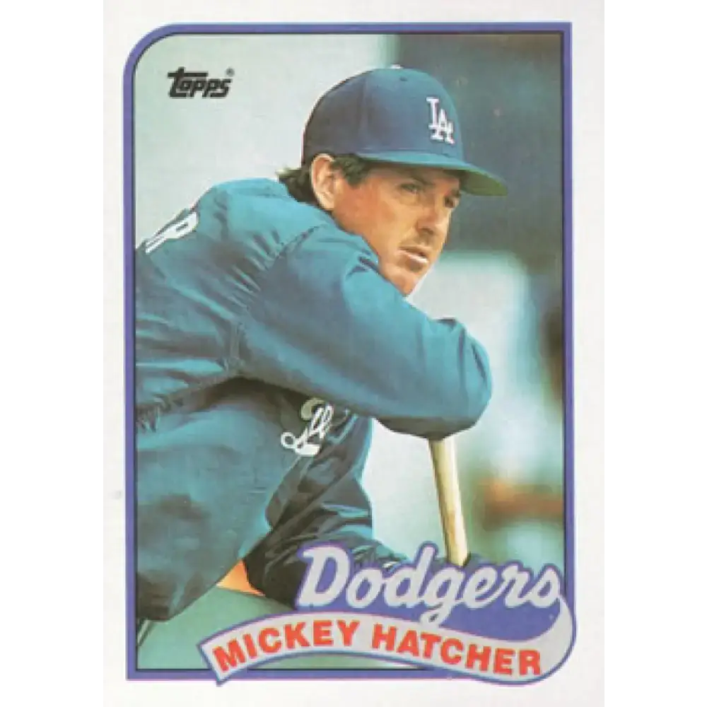 1989 Topps #483 Mickey Hatcher NM-MT Los Angeles Dodgers Baseball Card - Baseball Card Single