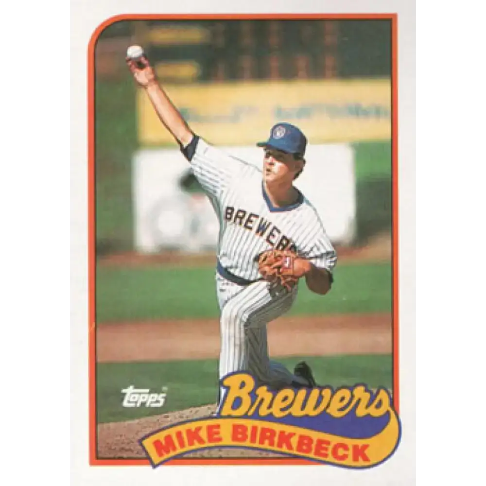 1989 Topps #491 Mike Birkbeck NM-MT Milwaukee Brewers Baseball Card - Baseball Card Single