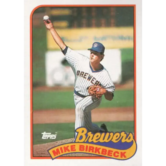 1989 Topps #491 Mike Birkbeck NM-MT Milwaukee Brewers Baseball Card - Baseball Card Single