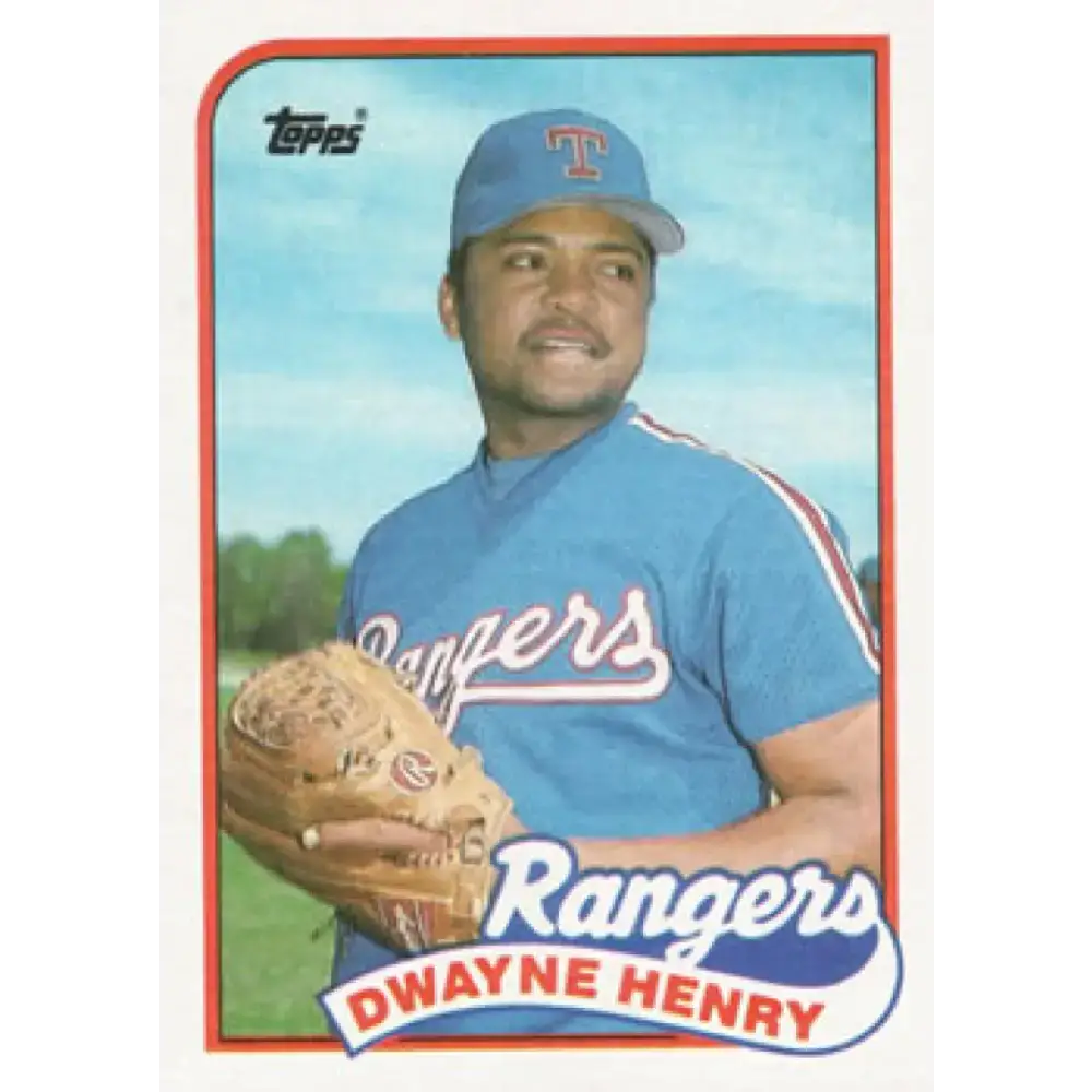 1989 Topps #496 Dwayne Henry NM-MT Texas Rangers Baseball Card - Baseball Card Single