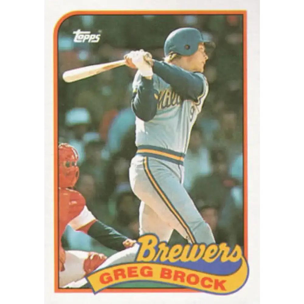 1989 Topps #517 Greg Brock NM-MT Milwaukee Brewers Baseball Card - Baseball Card Single