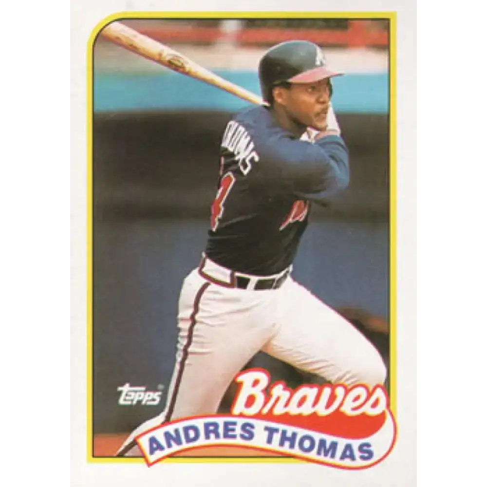 1989 Topps #523 Andres Thomas NM-MT Atlanta Braves Baseball Card - Baseball Card Single