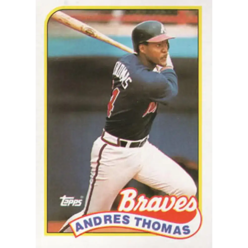 1989 Topps #523 Andres Thomas NM-MT Atlanta Braves Baseball Card - Baseball Card Single
