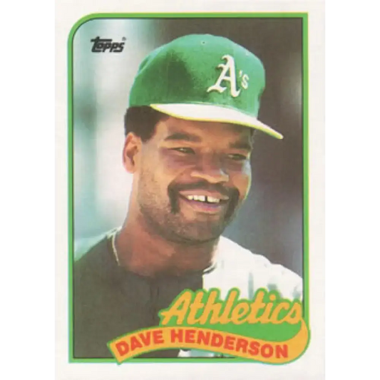 1989 Topps #527 Dave Henderson NM-MT Oakland Athletics Baseball Card - Baseball Card Single