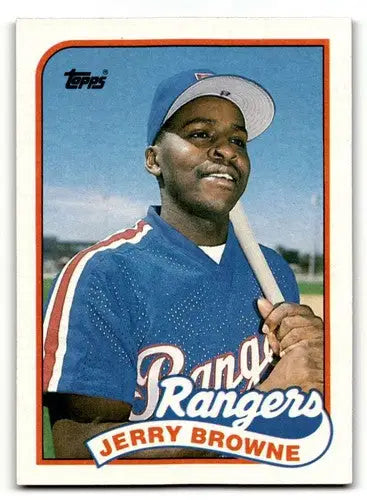 1989 Topps Jerry Browne Texas Rangers baseball card, ex/nm condition, ID 53778