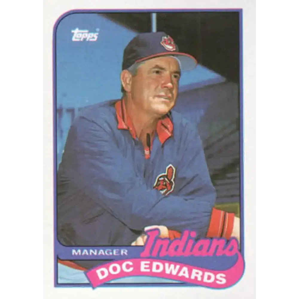 1989 Topps #534 Doc Edwards MG NM-MT Cleveland Indians Baseball Card - Baseball Card Single