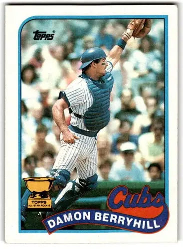 Original gloss Damon Berryhill baseball card from 1989 Topps #543 featuring Cubs ID 43668
