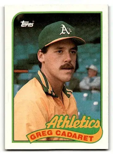 1989 Topps #552 Greg Cadaret Oakland Athletics Baseball Cards EX/NM ID:61577 - Baseball Card Single
