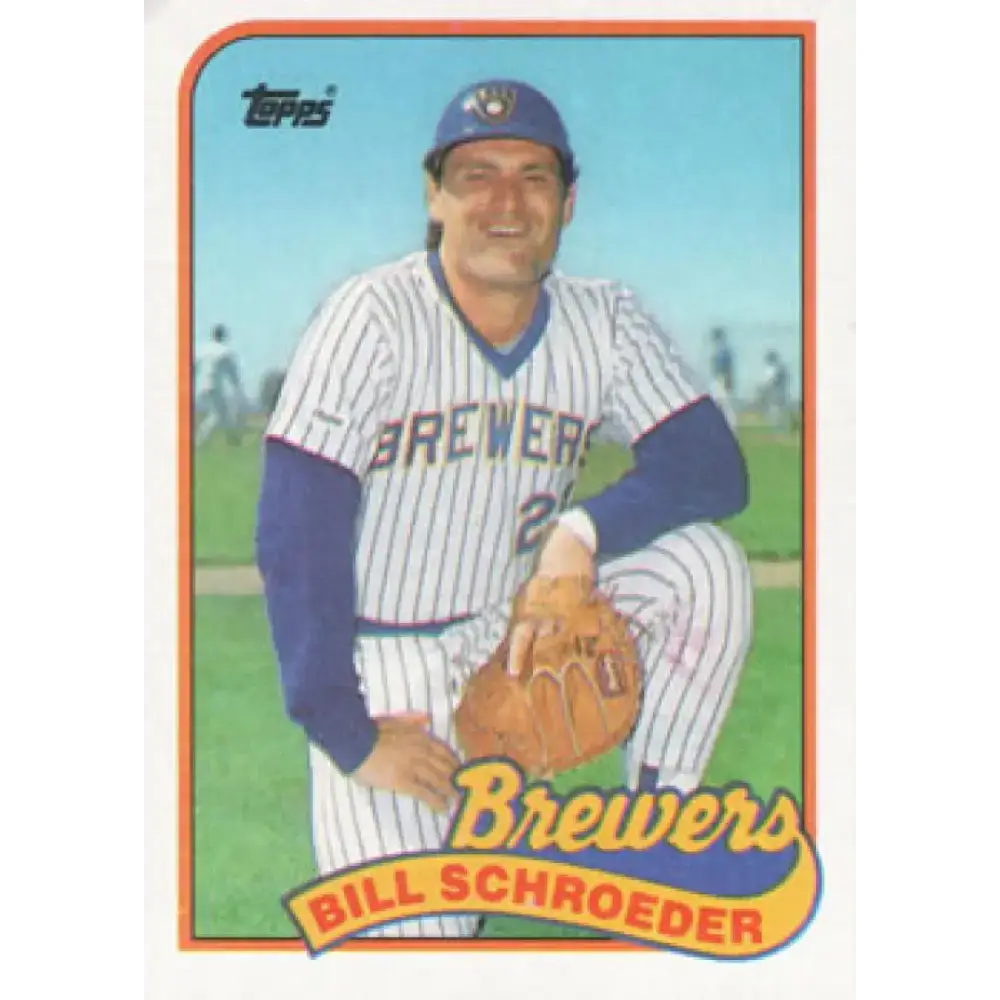 1989 Topps #563 Bill Schroeder NM-MT Milwaukee Brewers Baseball Card - Baseball Card Single