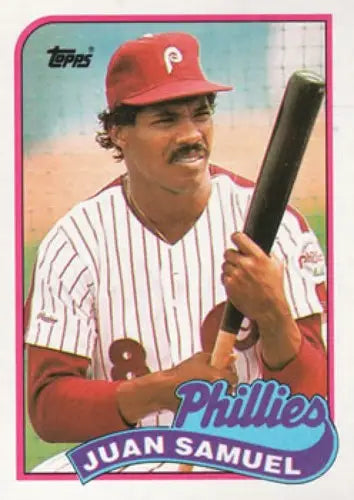 1989 Topps #575 Juan Samuel NM-MT Phillies - Baseball Card Single