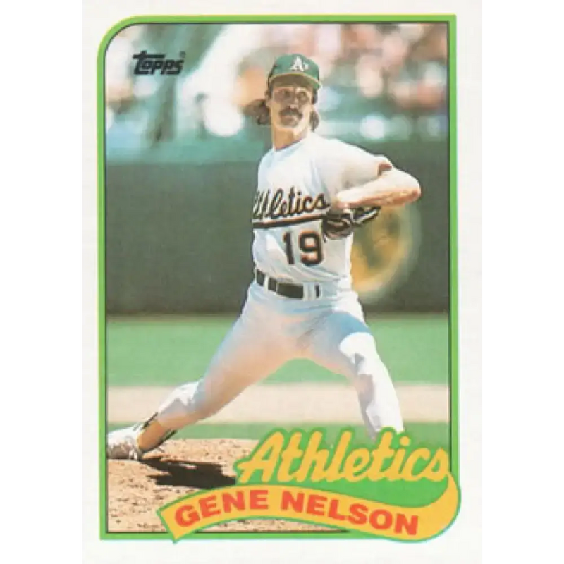 1989 Topps #581 Gene Nelson NM-MT Oakland Athletics Baseball Card - Baseball Card Single