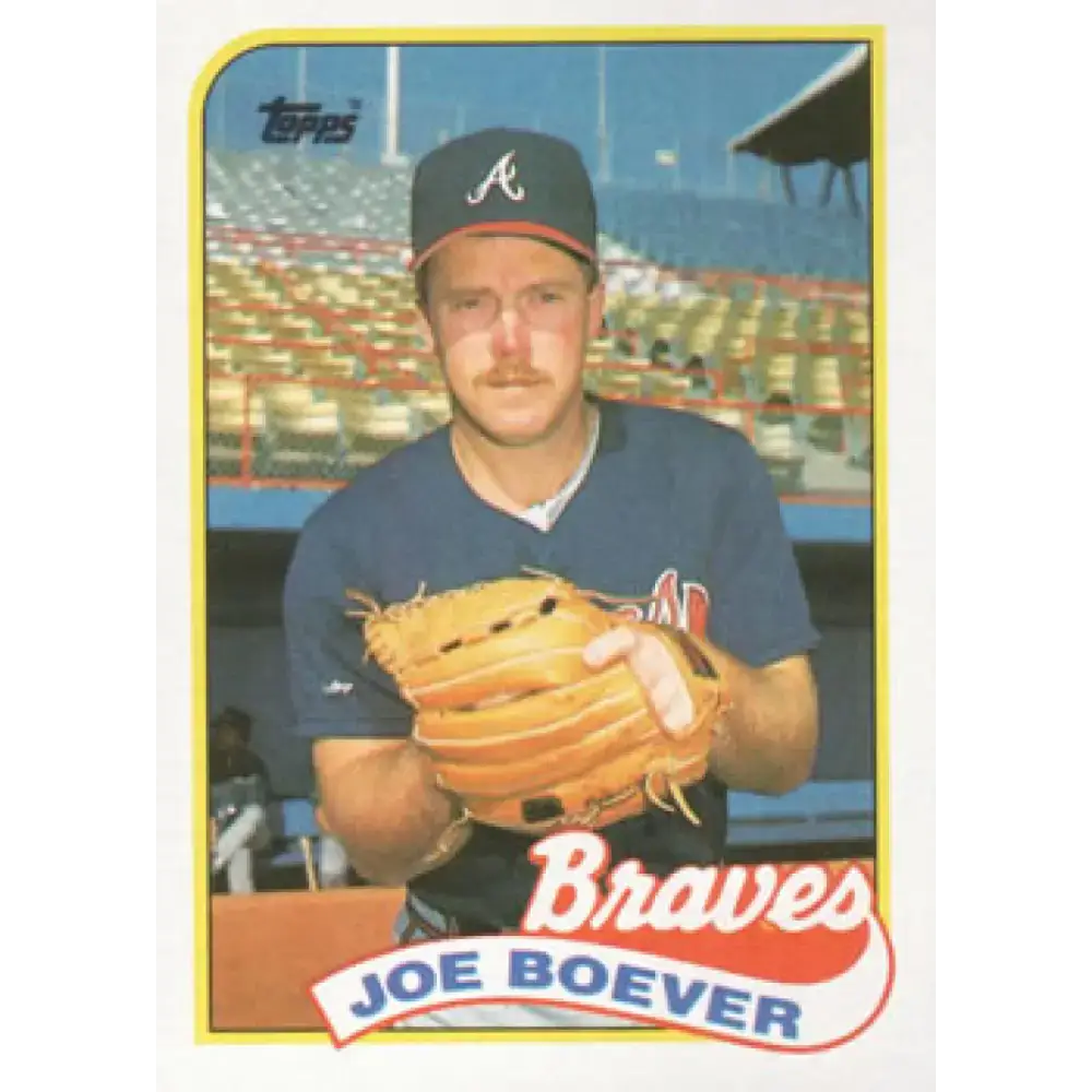 1989 Topps #586 Joe Boever NM-MT Atlanta Braves Baseball Card - Baseball Card Single
