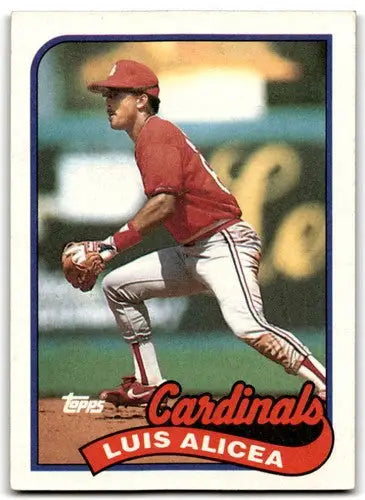 Original gloss 1989 Topps Luis Alicea NM Near Mint RC Rookie Cardinals baseball card