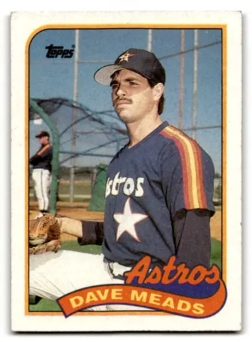 Original gloss Dave Meads baseball card from 1989 Topps #589 Astros ID 63785