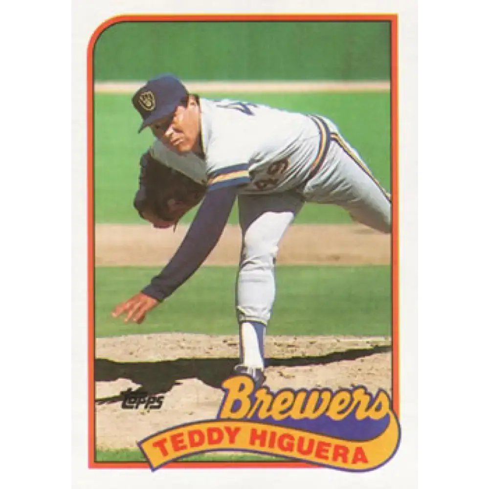 1989 Topps #595 Teddy Higuera NM-MT Milwaukee Brewers Baseball Card - Baseball Card Single